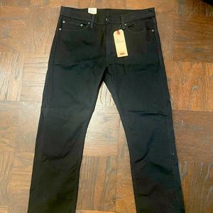 Mens Black Levi 513 Slim Straight Pants